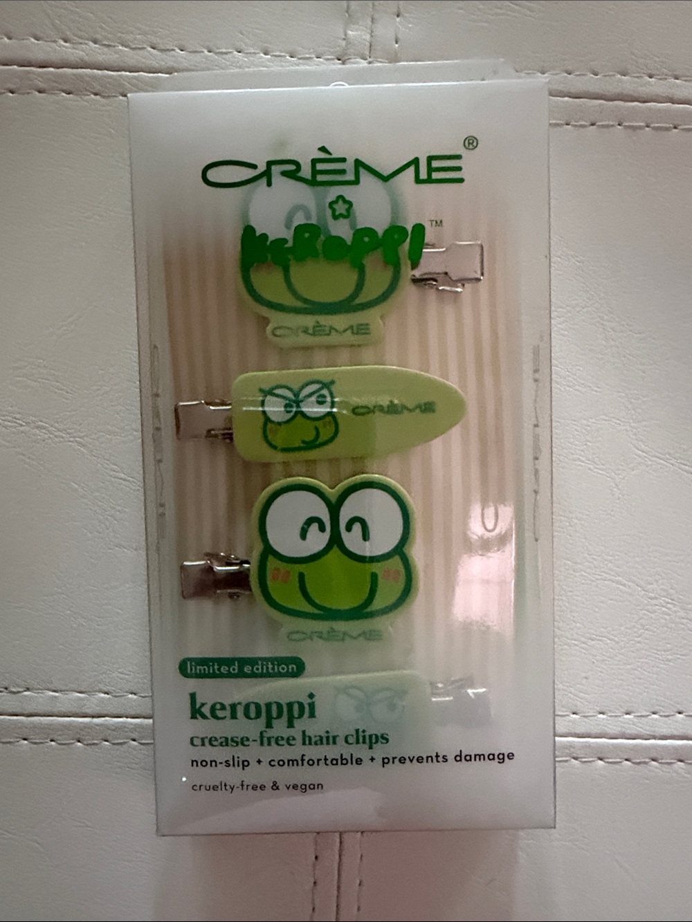 Crème Keroppi Green Kids Hair Clips - 4 Pack